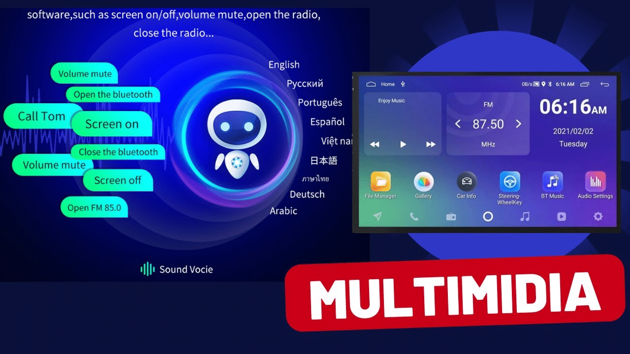 Activación única de Toppal AI Voice Assistant para sistema multimedia del coche